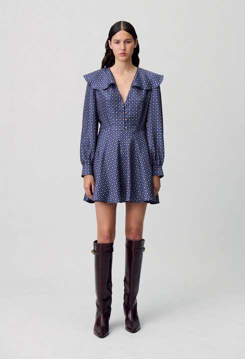 Robe courte soie imprimée