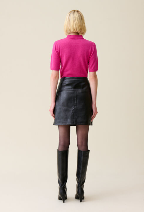 Leather mini skirt