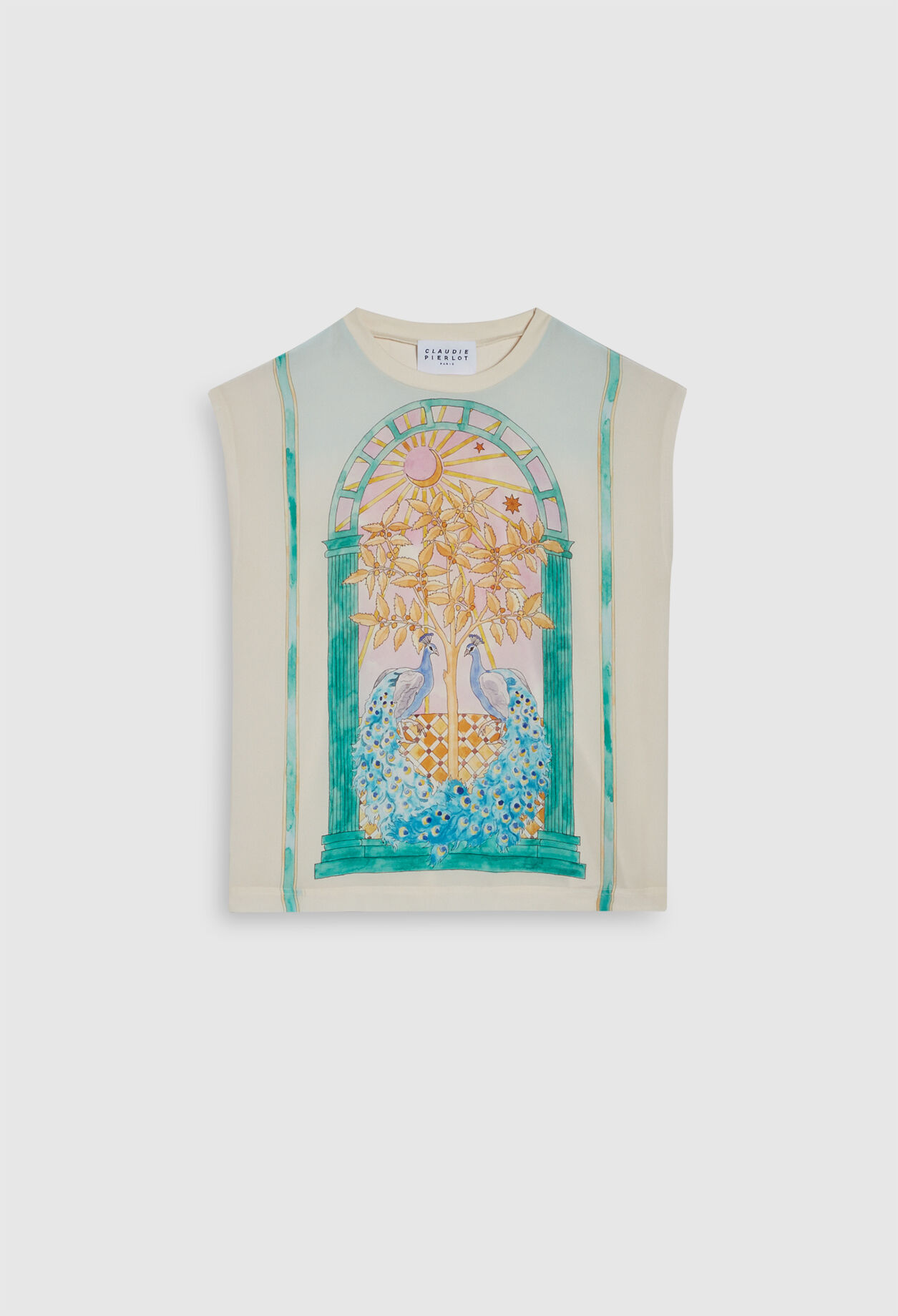 T-shirt imprimé en soie
