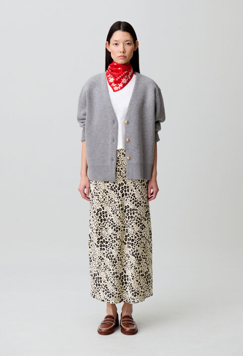 Cardigan oversize laine m&eacute;lang&eacute;e