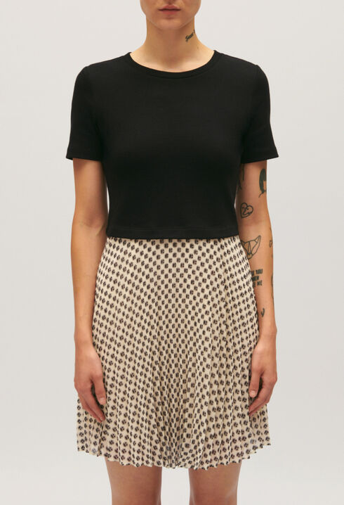Kurzes Kleid Teli aus Materialmix