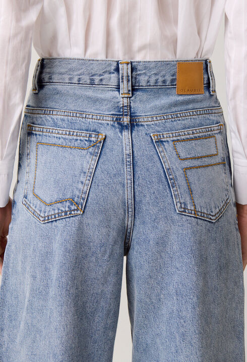 Denim-Jeans mit weitem Bein