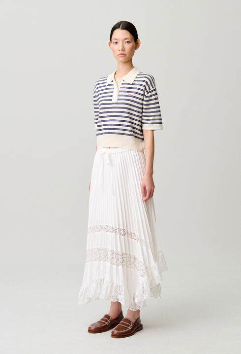 Floral pleated skirt