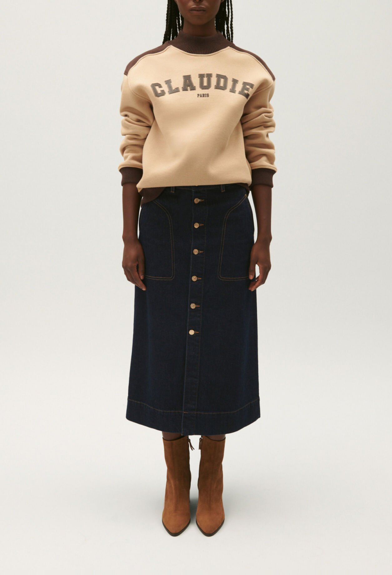 Zweifarbiges Oversize-Sweatshirt