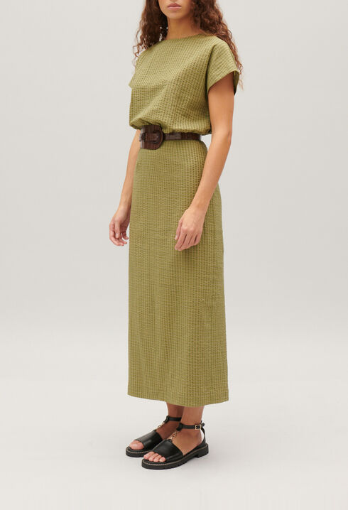 Midi-Kleid mit Streifen-Design