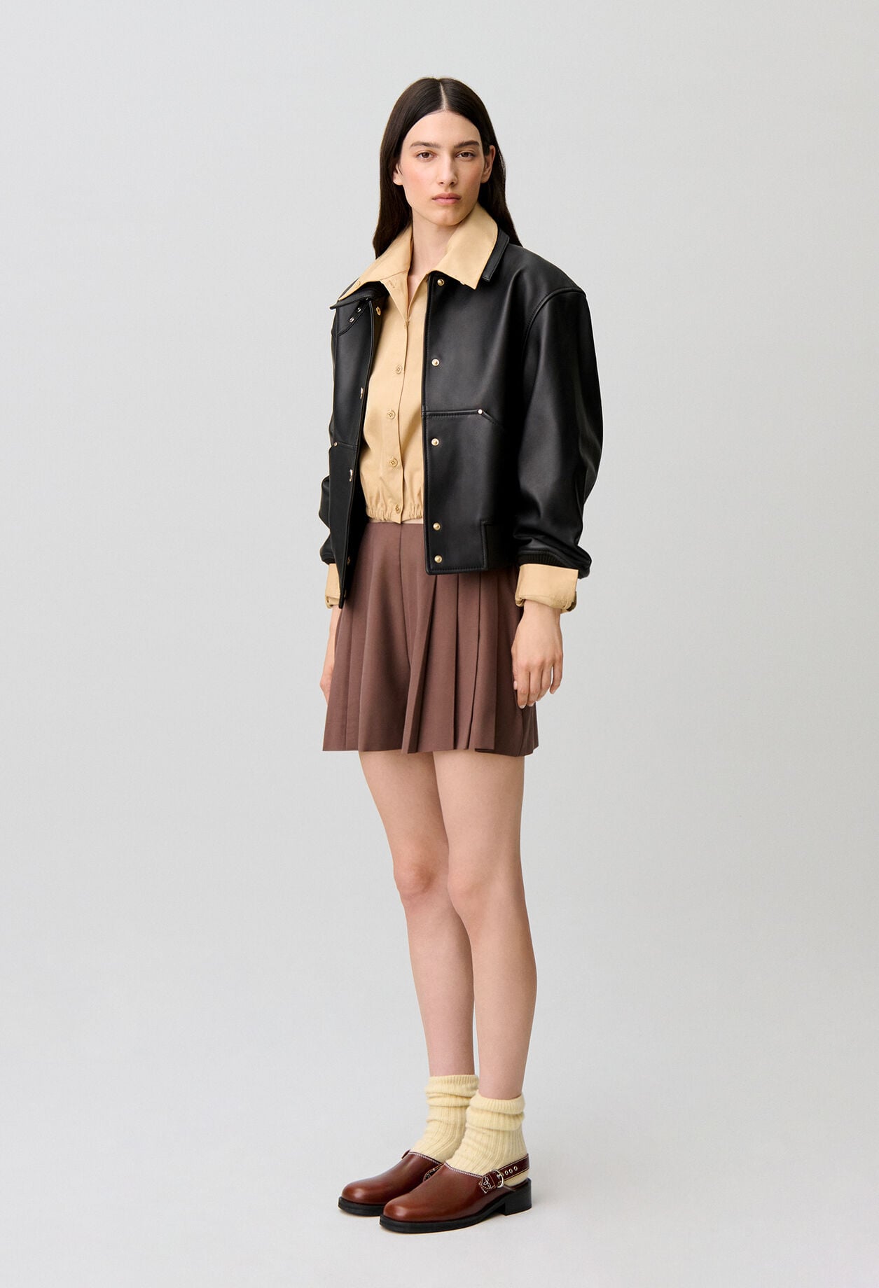 Wide straight-leg shorts