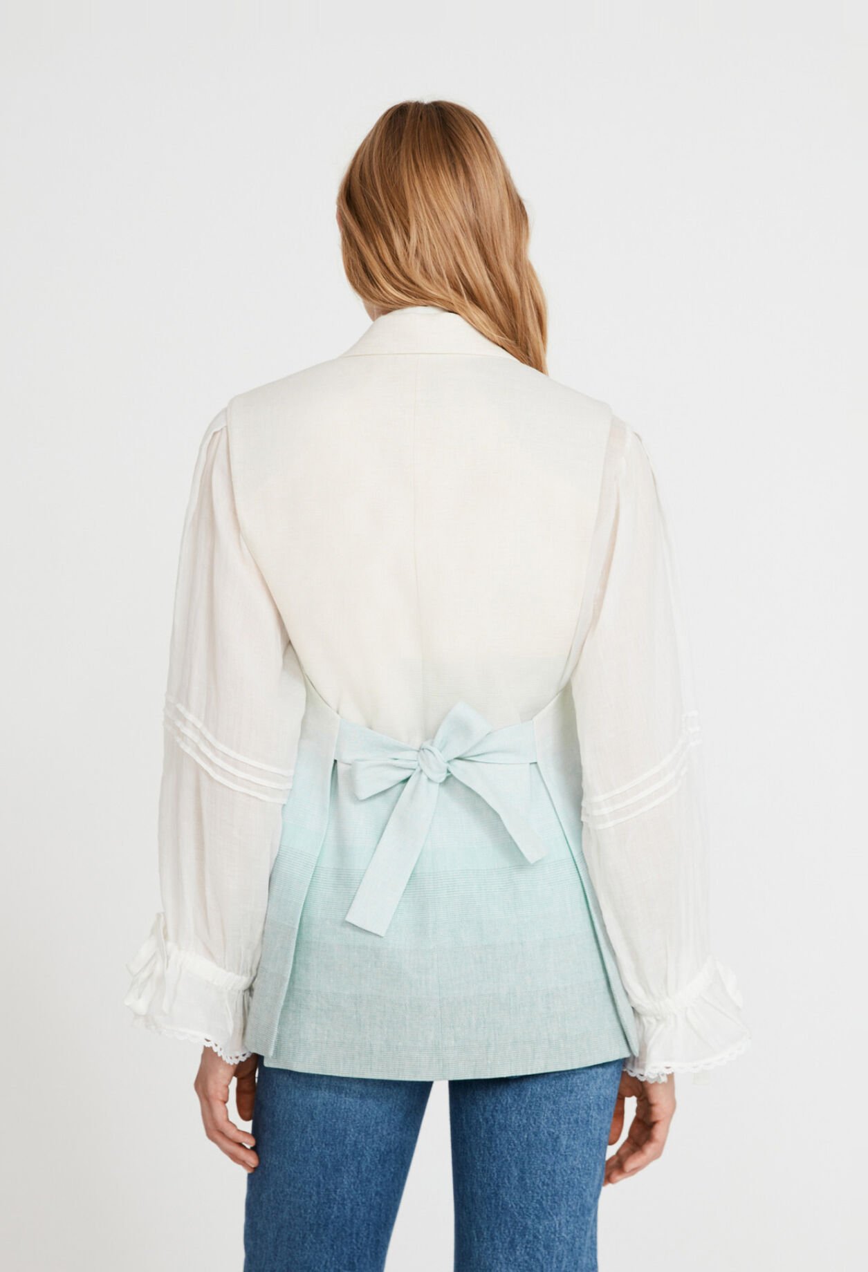 Veste bicolore tailleur sans manche