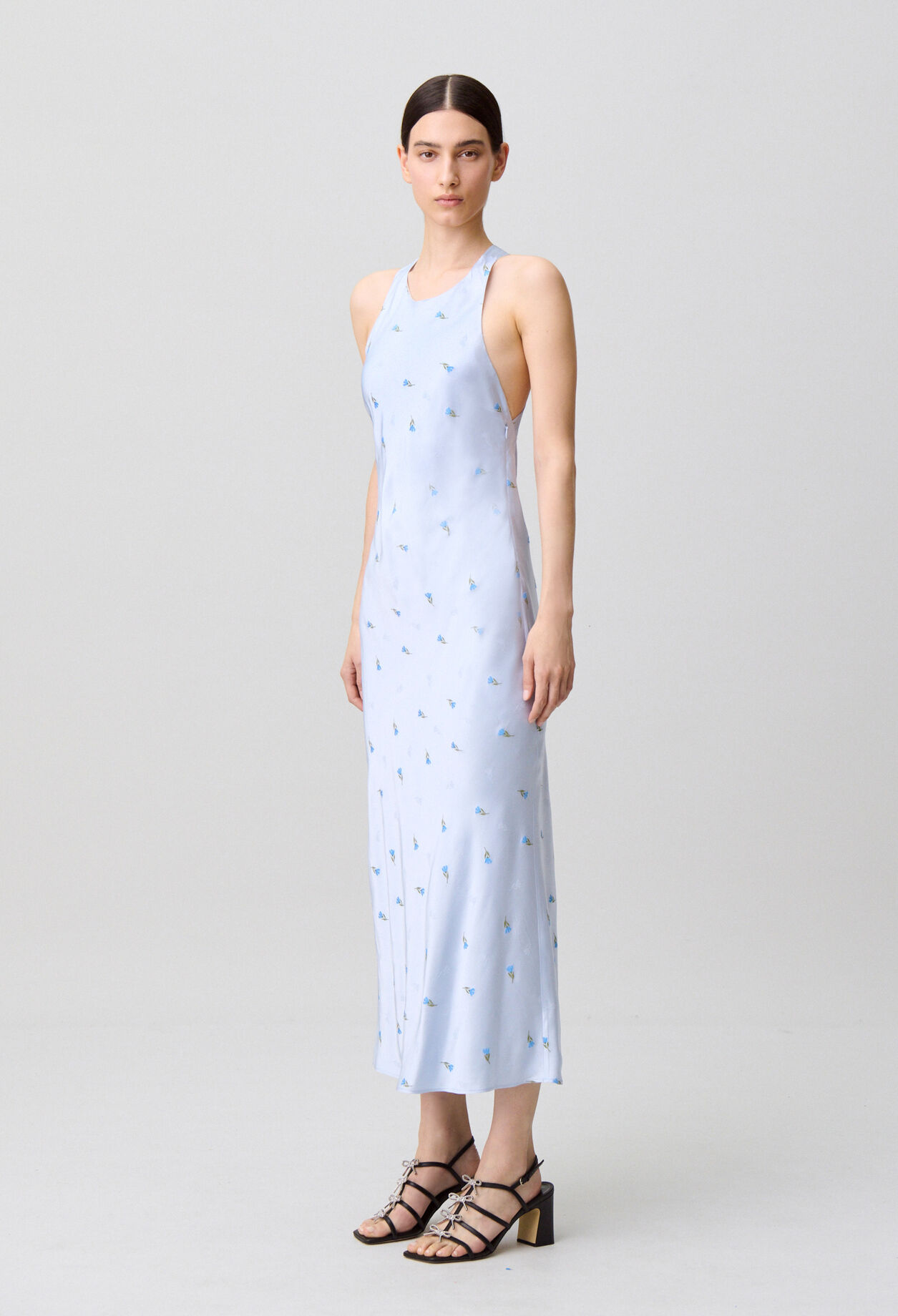 Satin Open-Back Dress