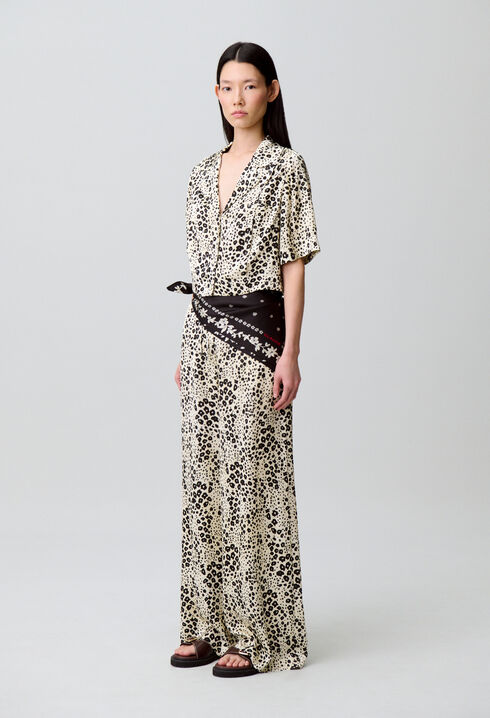 Chemise satin imprimé animalier