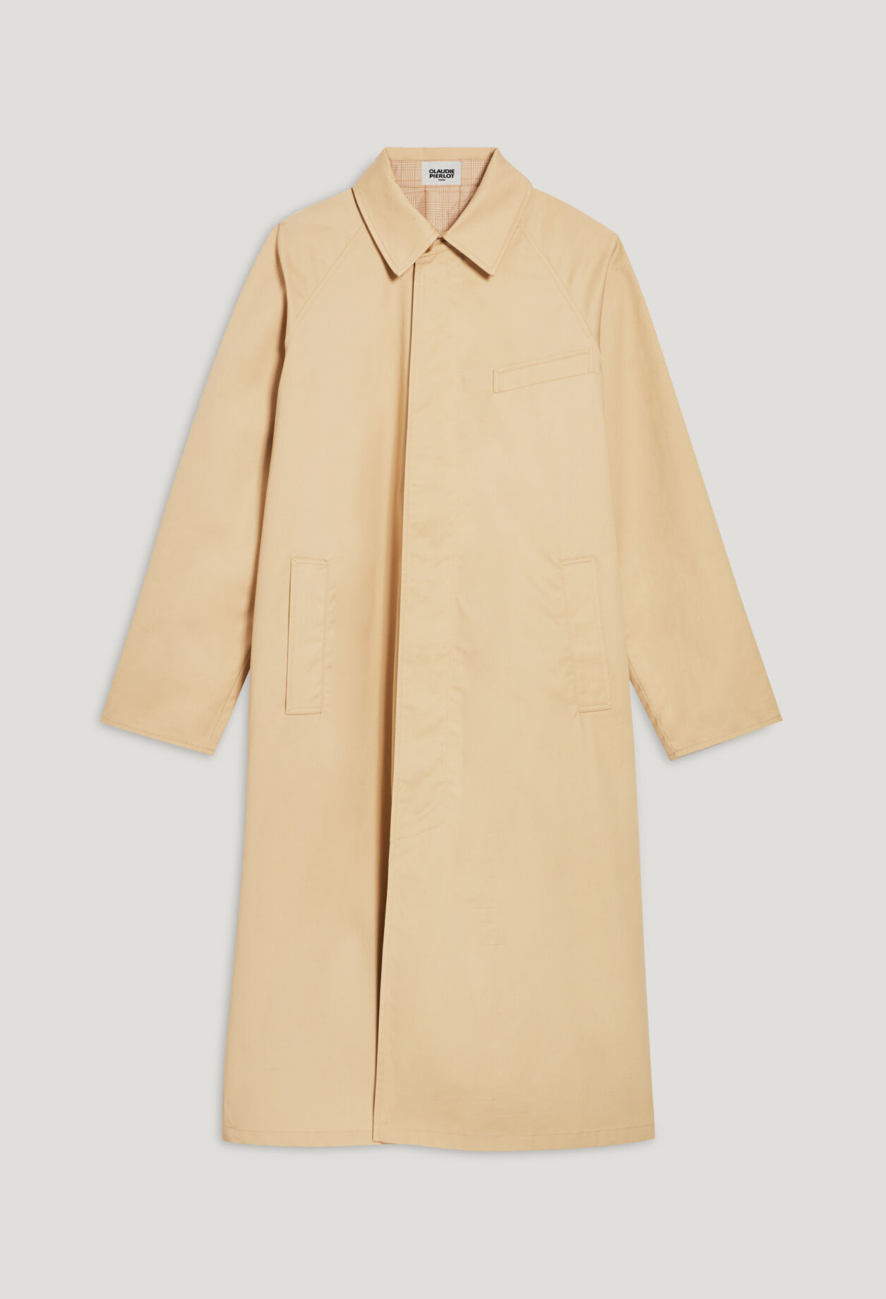 Manteau réversible mi-long beige