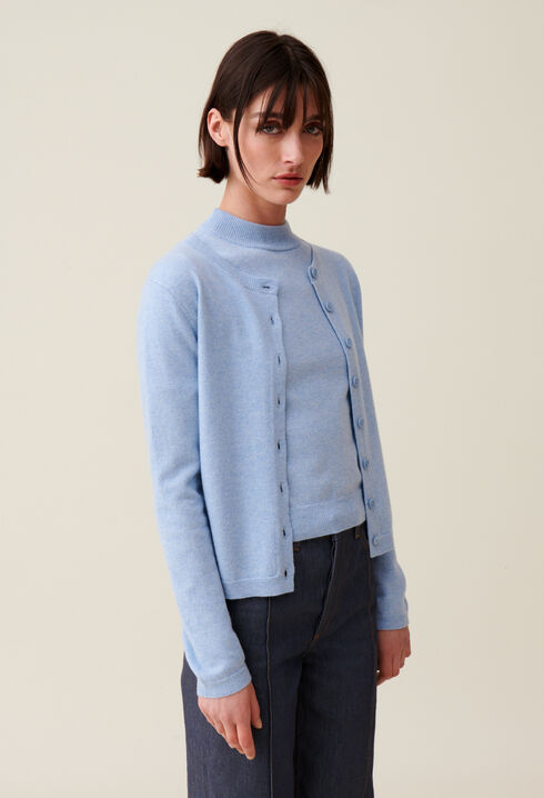 Wollcardigan mit CP-Stickerei