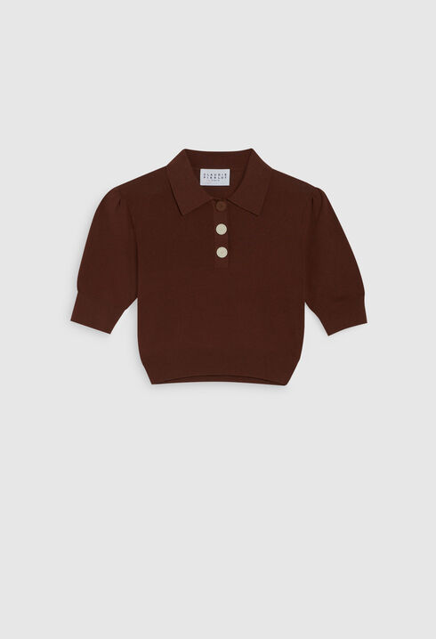 Kurzärmeliges Poloshirt aus Strick