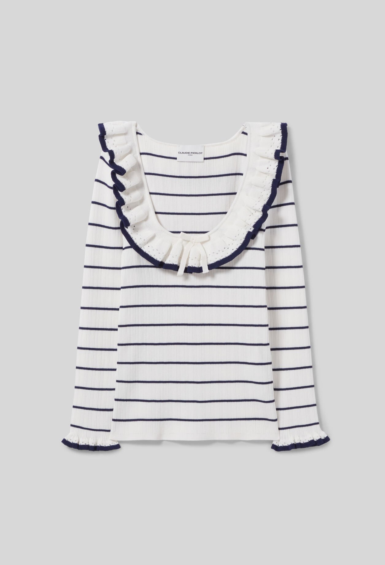 Gestreifter feiner Strickpullover