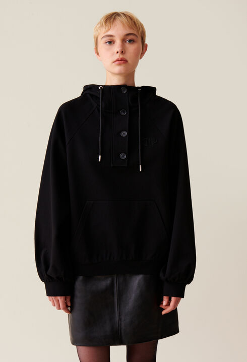Schwarzes Kapuzen Sweatshirt