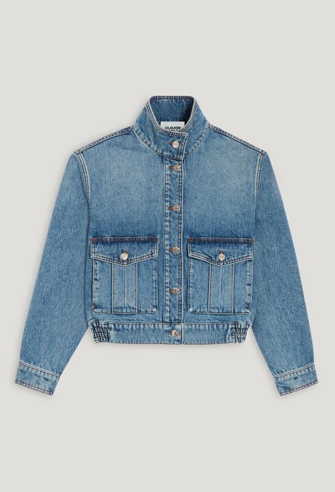 Veste denim bleu délavé