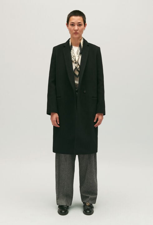 Black mid-length coat