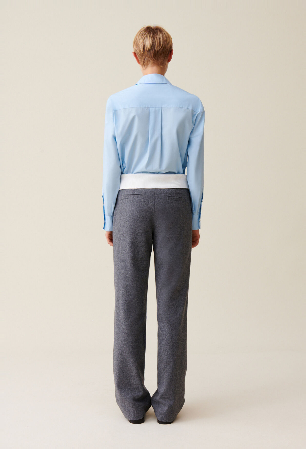 Straight trousers contrast belt