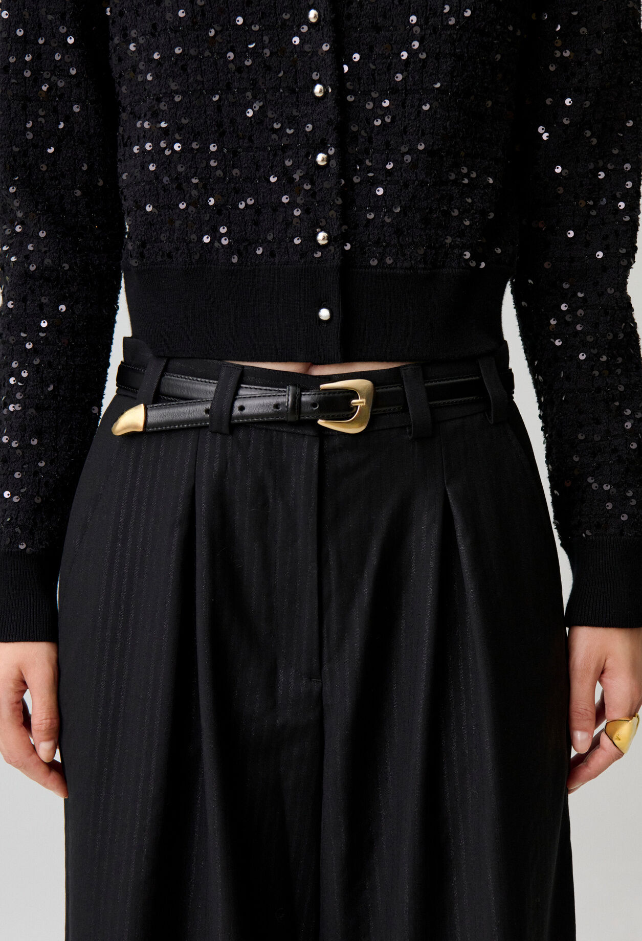 Leather belt with organic buckle