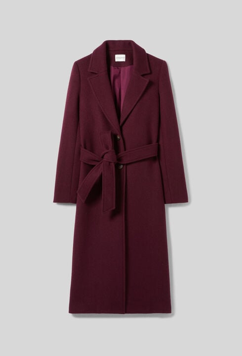 Long double-breasted wool coat