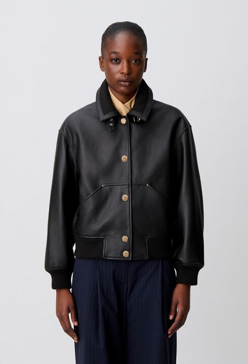 Leder-Bomberjacke