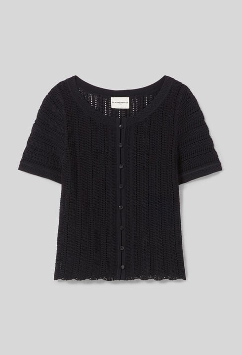 Top crochet manches courtes