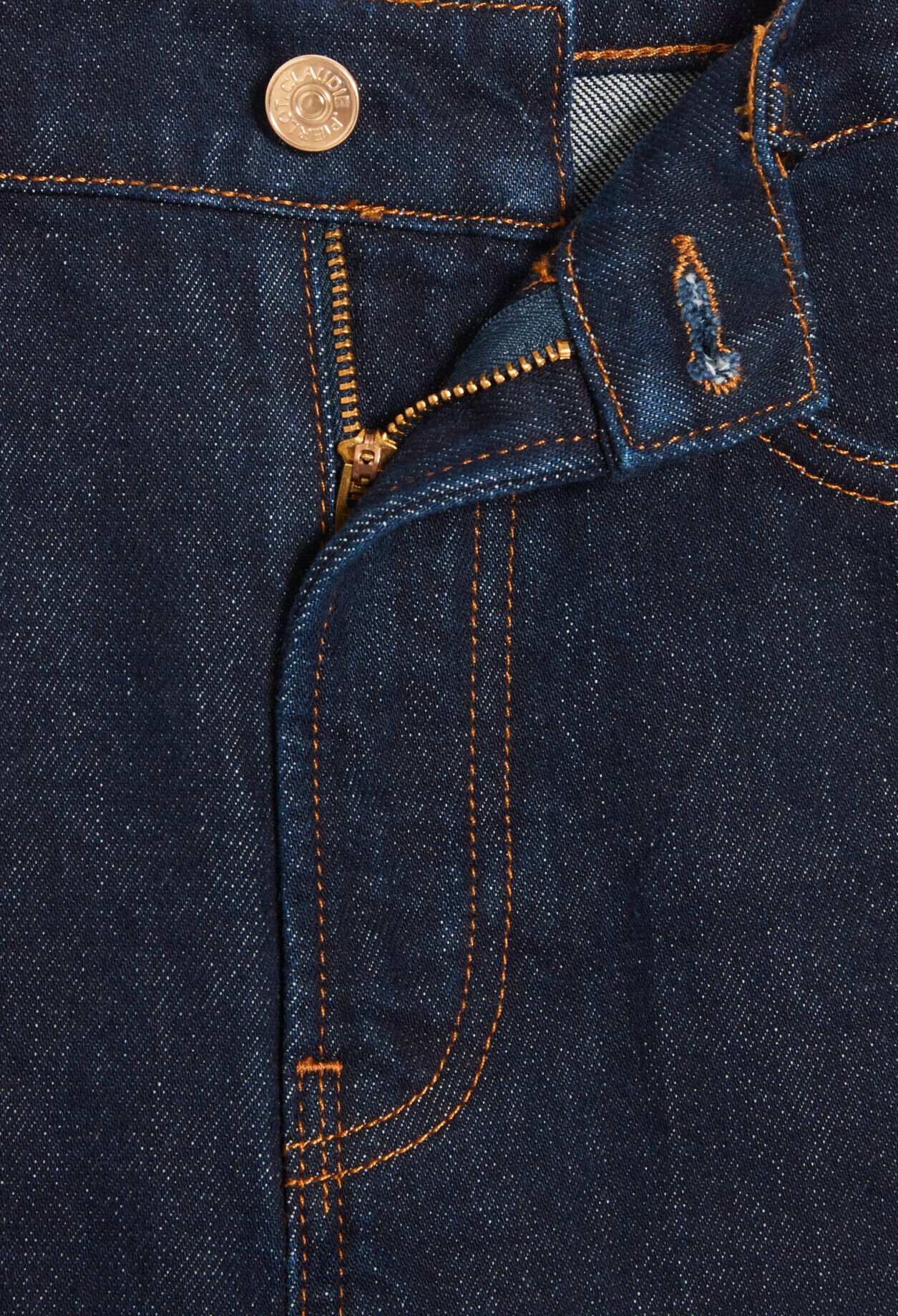 Blaue Raw-Jeans