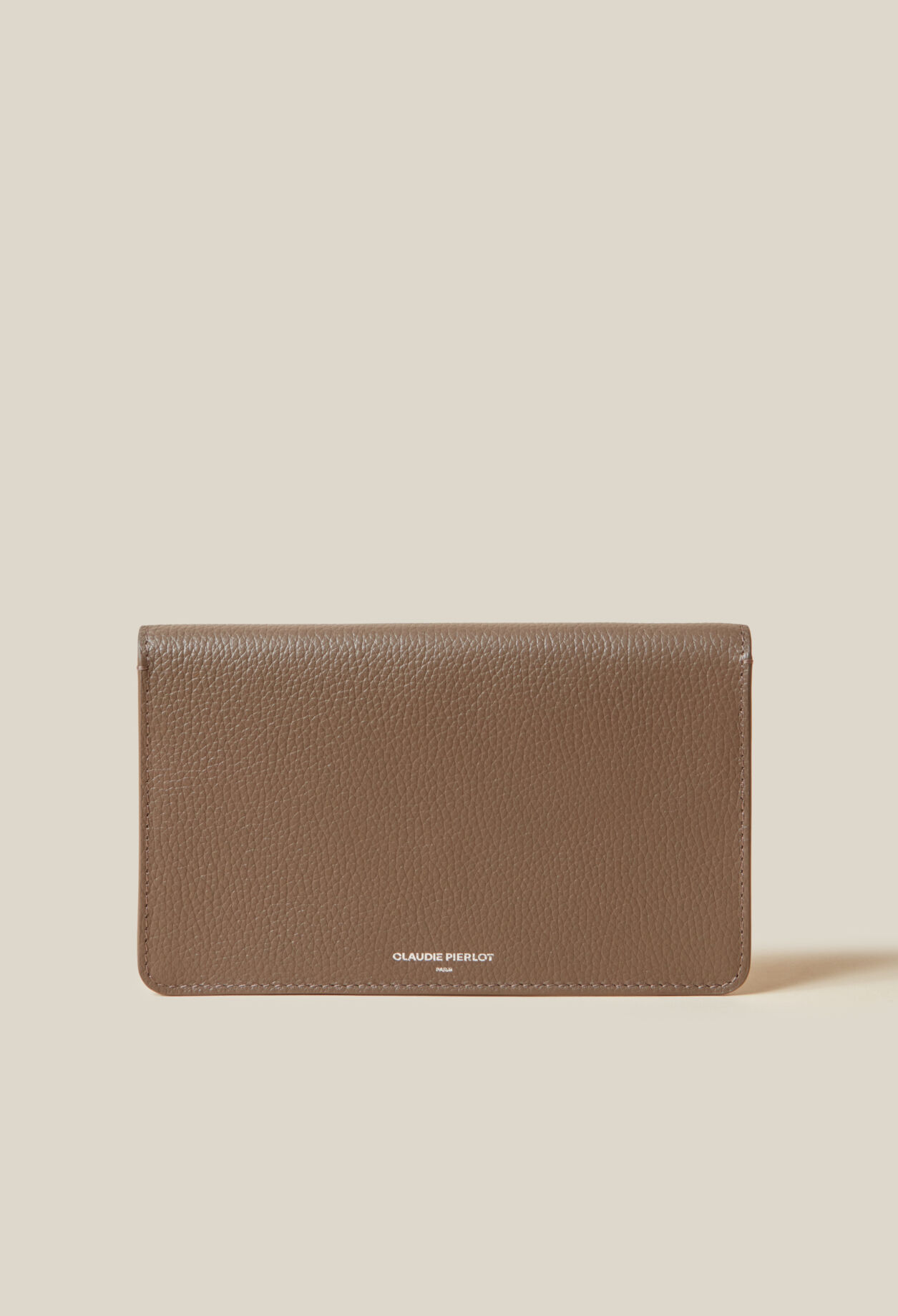 Pochette large cuir grainé