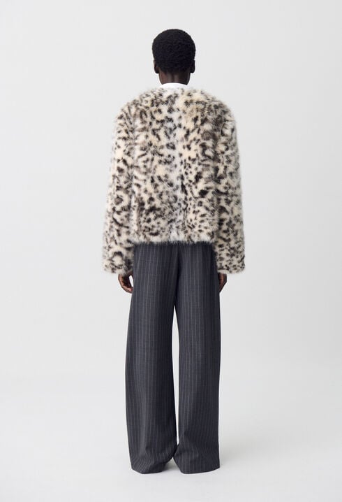 Manteau fausse fourrure léopard