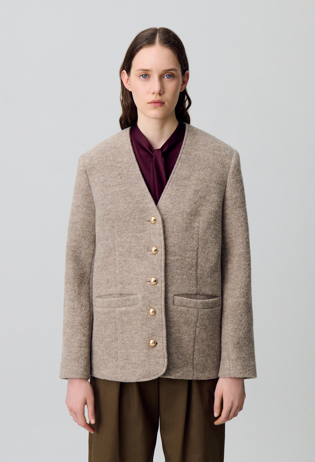 Knopfjacke aus Wolle