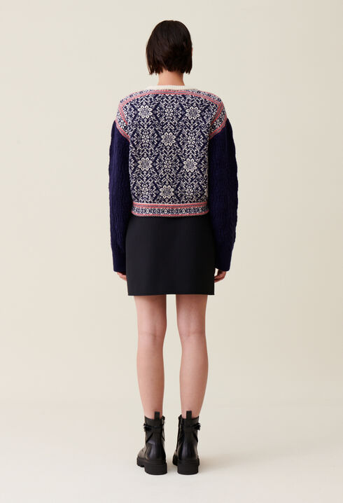 Rundhals-Pullover mit Muster