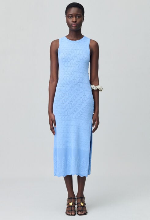 Knielanges Strickkleid