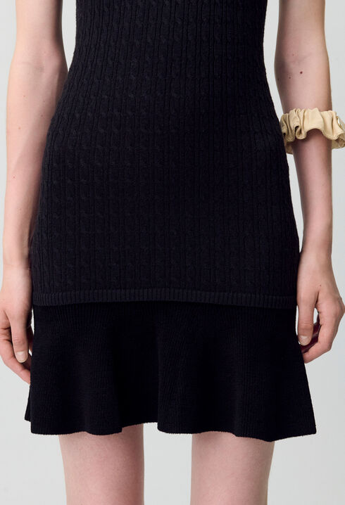 Ribbed Turtleneck Knit Dress