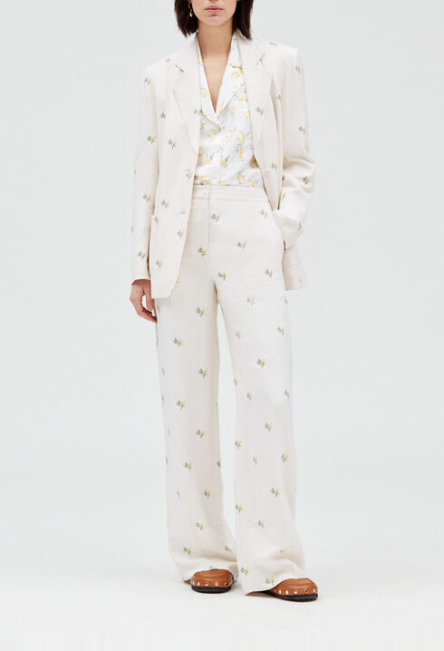 Suit jacket with mimosa pattern