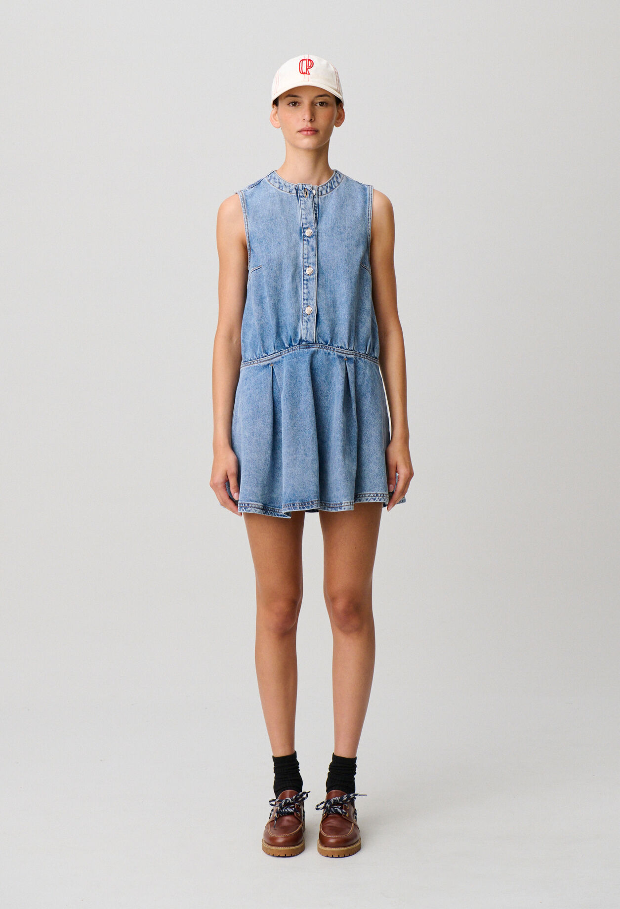 Ausgestelltes Washed-Jeanskleid