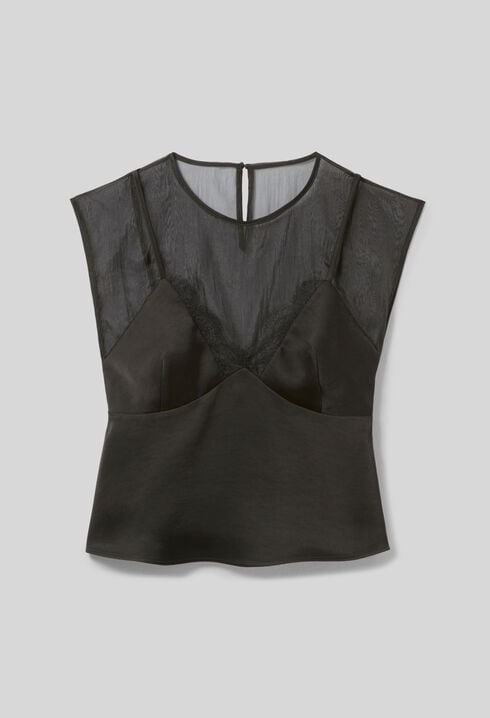 Top fluide détails dentelle