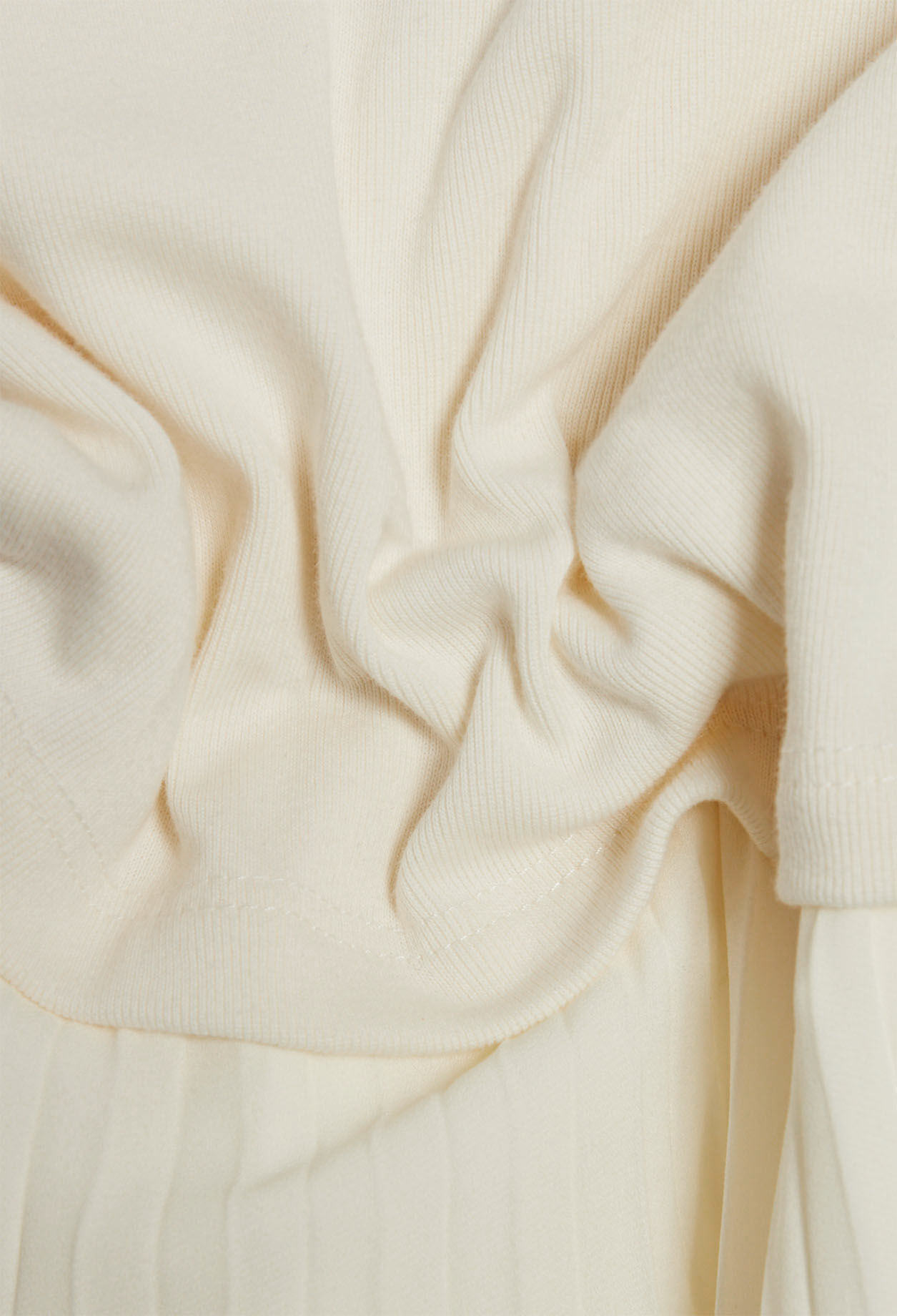 Twist ivory bi-material midi dress 