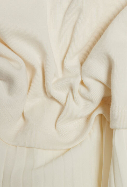 Twist Zweifarbige Midikleid  elfenbein