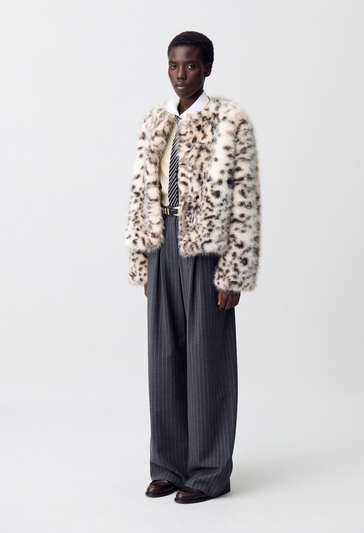 Manteau fausse fourrure léopard