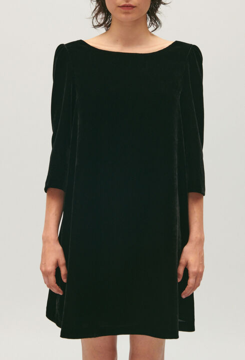 Rififi short black velour dress