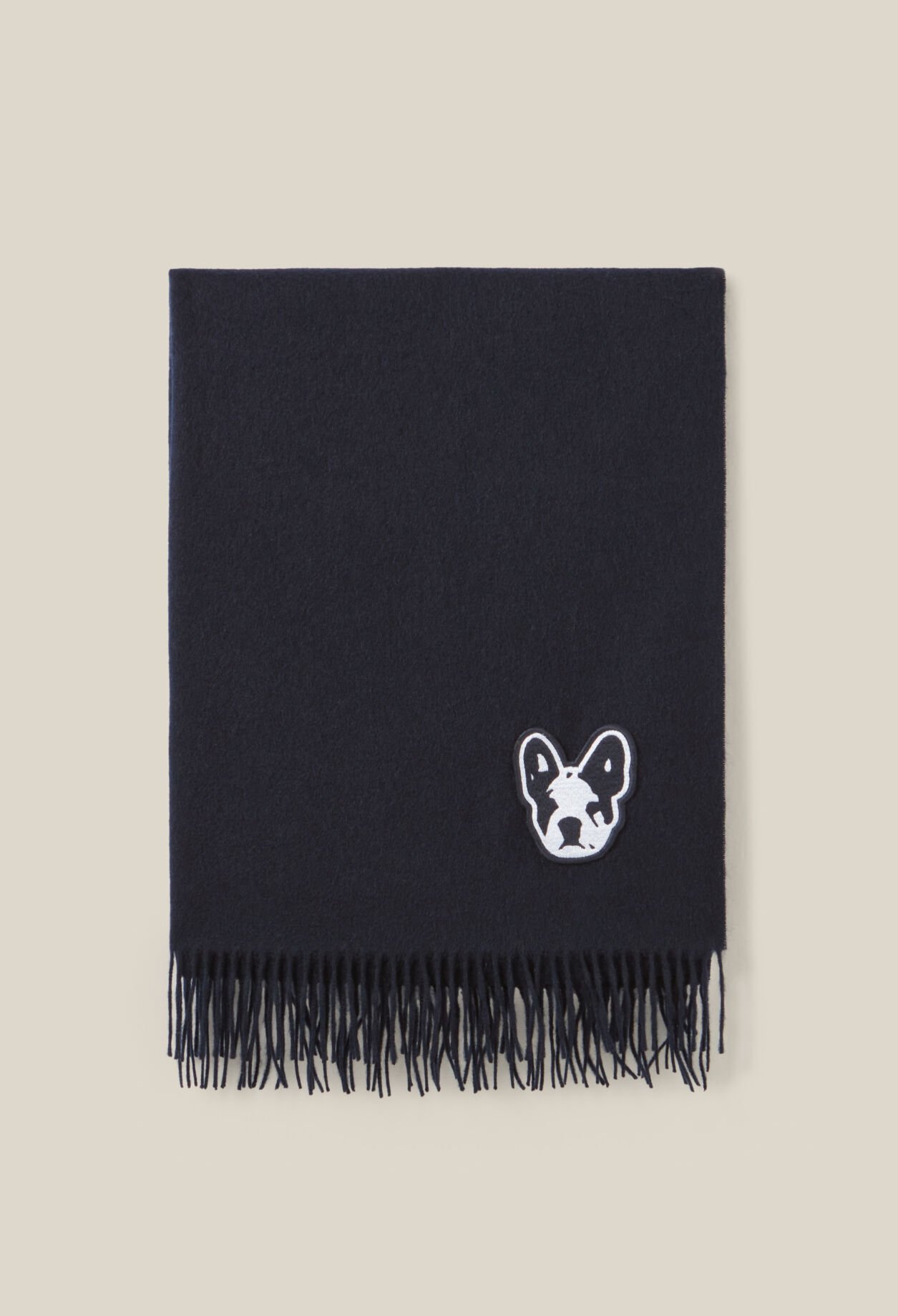 Jean Toto wool scarf with fringes