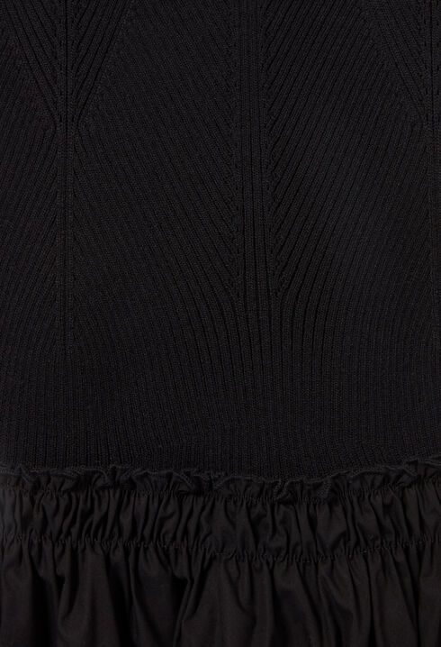 Midikleid mit gehäkeltem Brustteil