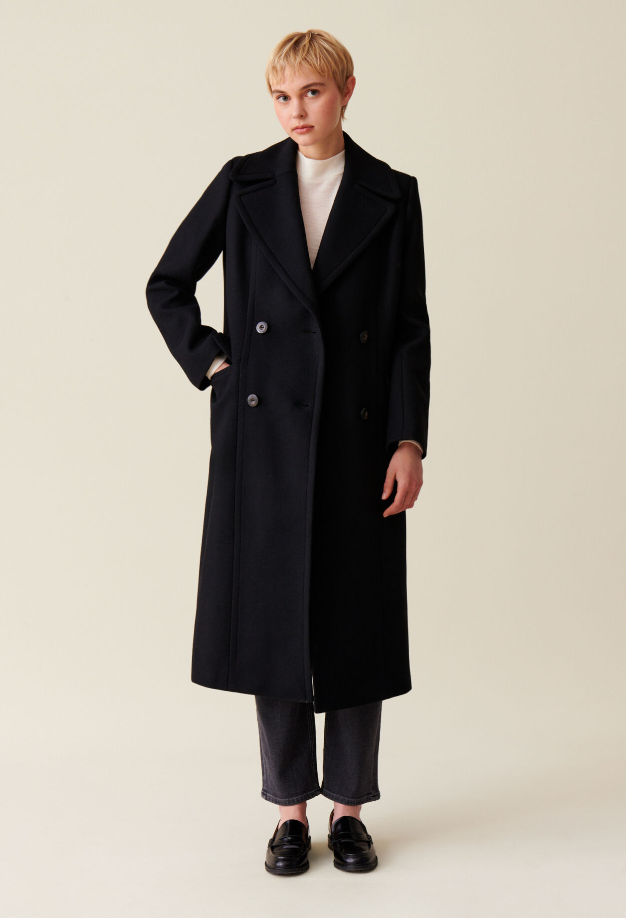 Manteau long croisé