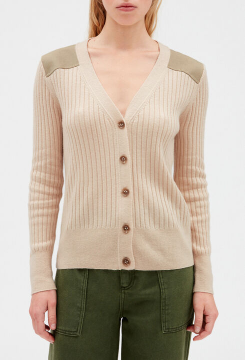 Beige knitted cardigan