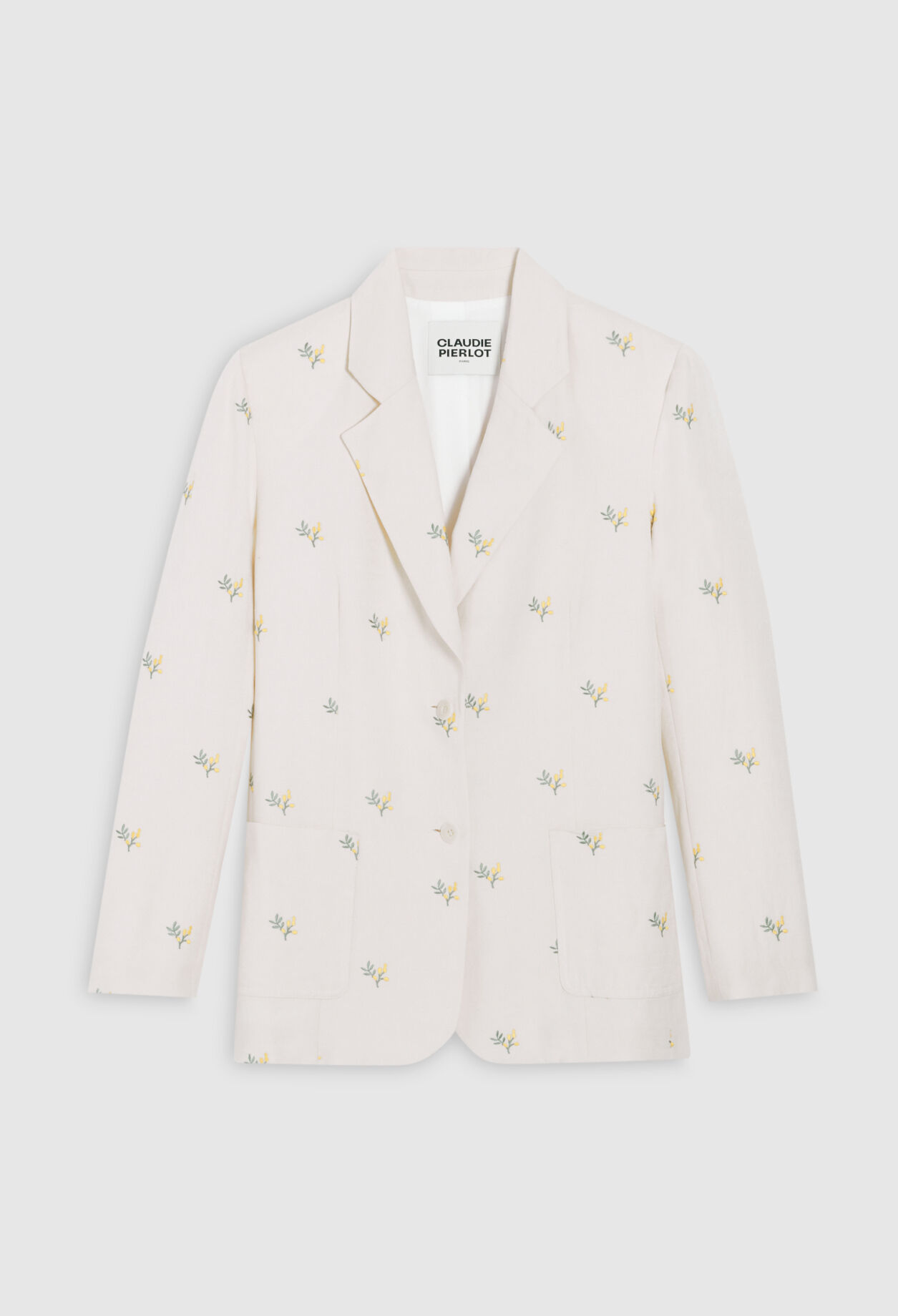 Veste tailleur broderie mimosa