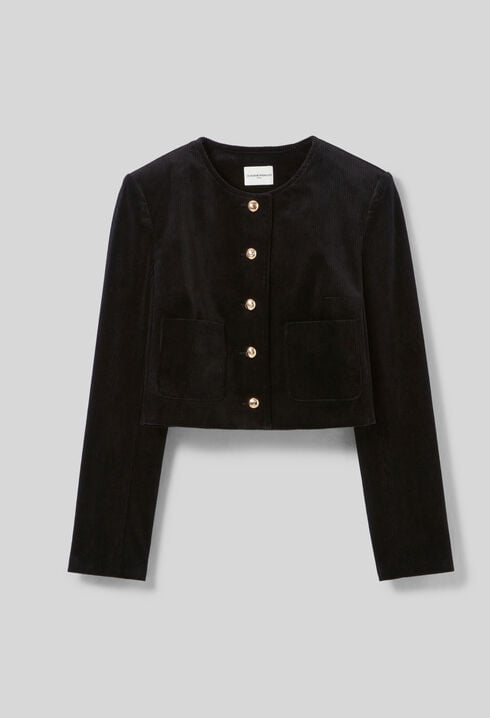 Kurze Boxjacke aus Samt