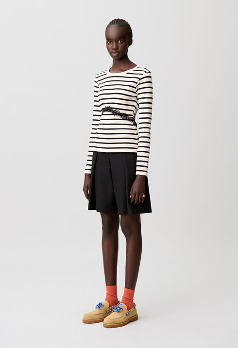 T-shirt marinière dentelle