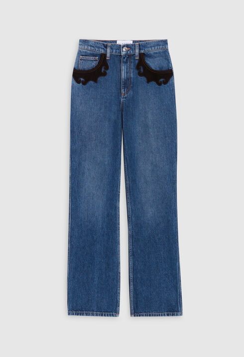 Western Jeans in Mid Blue