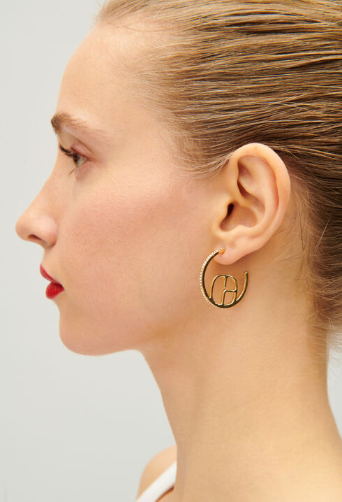 Golden CP single hoop earring