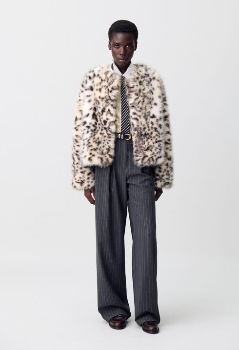 Manteau fausse fourrure léopard