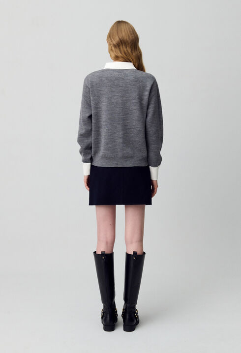 Fine Knit Polo Sweater